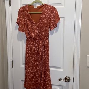 Burnt orange dress with slit